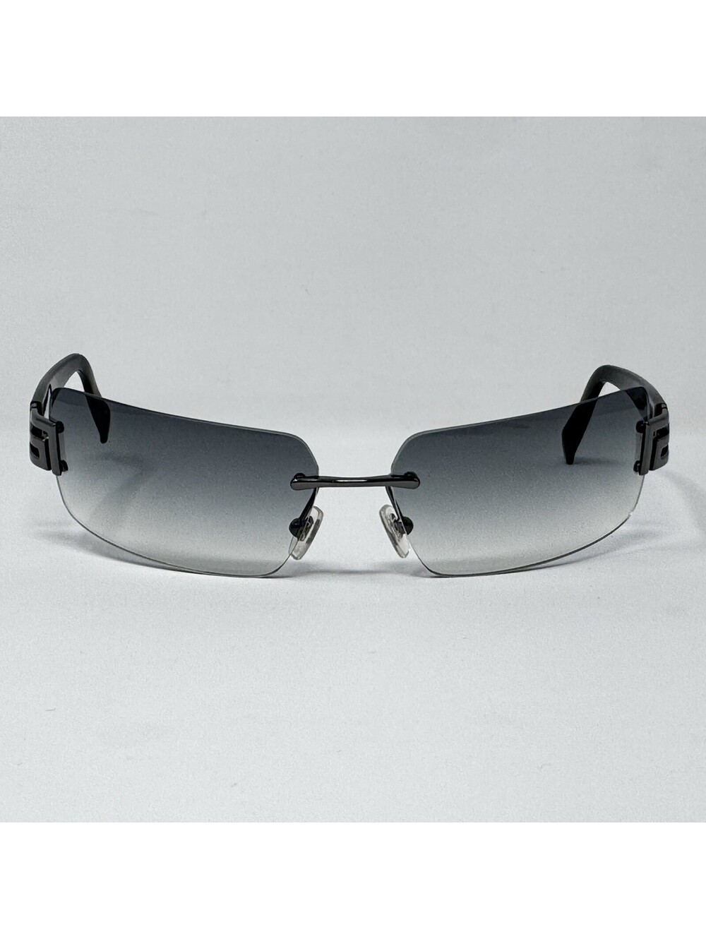 Versace MOD 2017 1001/8G Rimless Gray Gradient Sunglasses Black 64-14